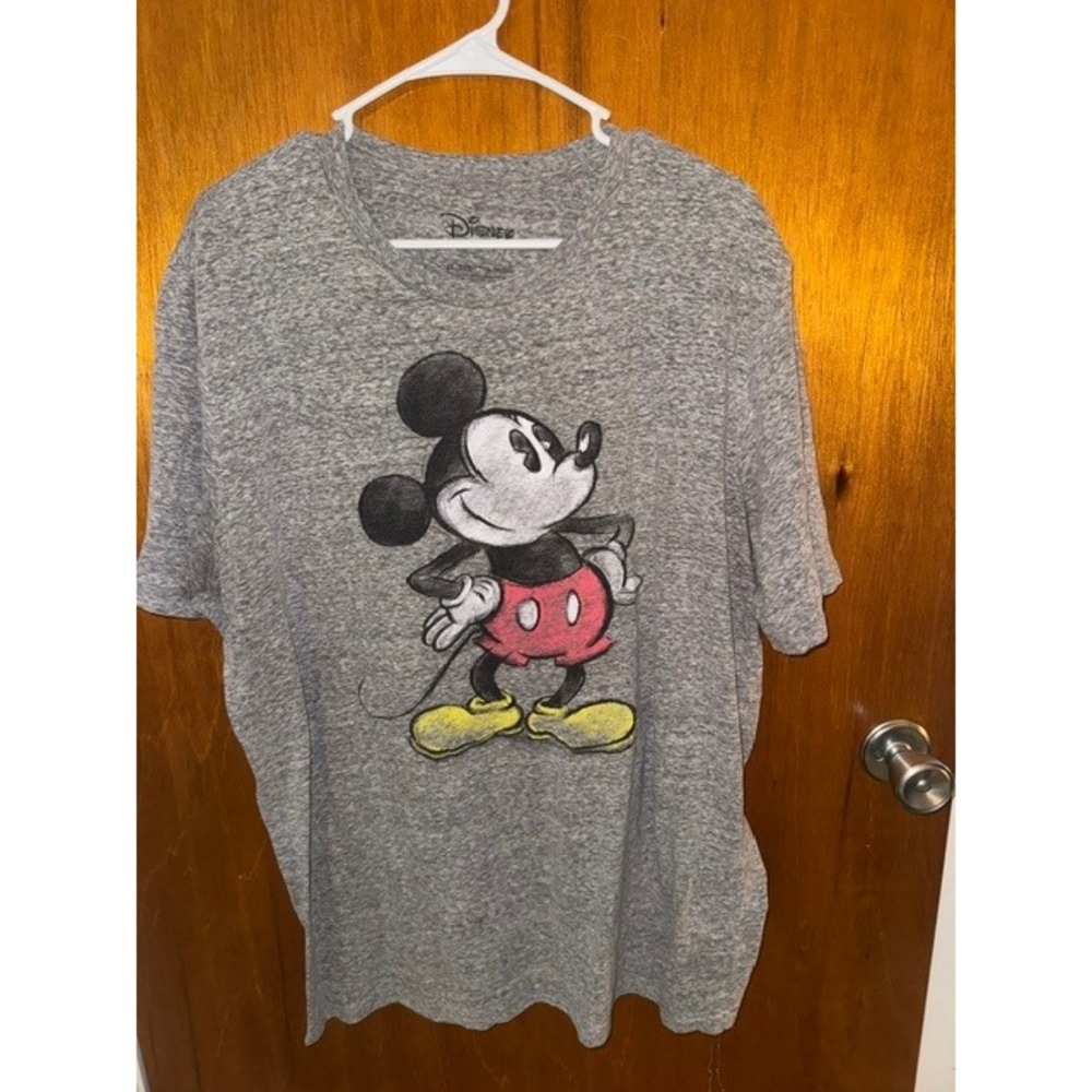 Disney Mickey Mouse Graphic T-Shirt Gray Heather Short Sleeve Mens 2X Tee (B)